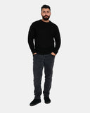 Black Mens Cable Knit Jumper