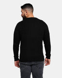Black Mens Cable Knit Jumper