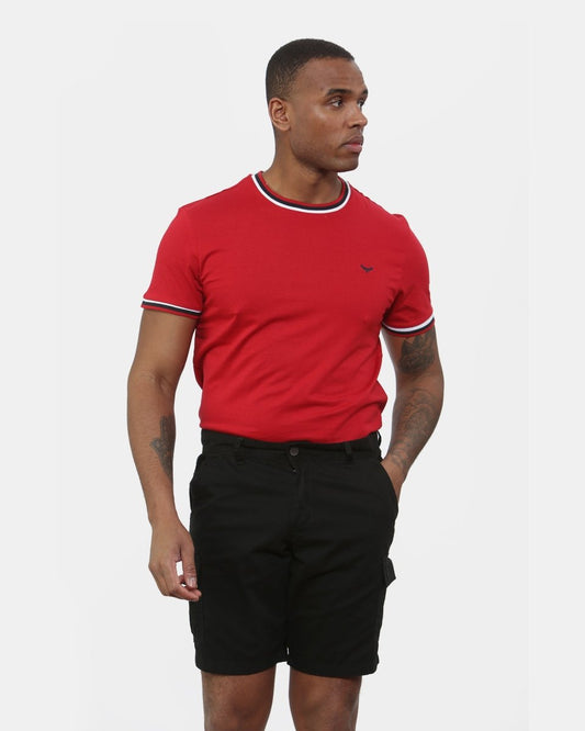 Black Mens Combat Canvas Chino Shorts