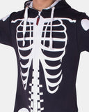 Black Mens Halloween Skeleton Costume