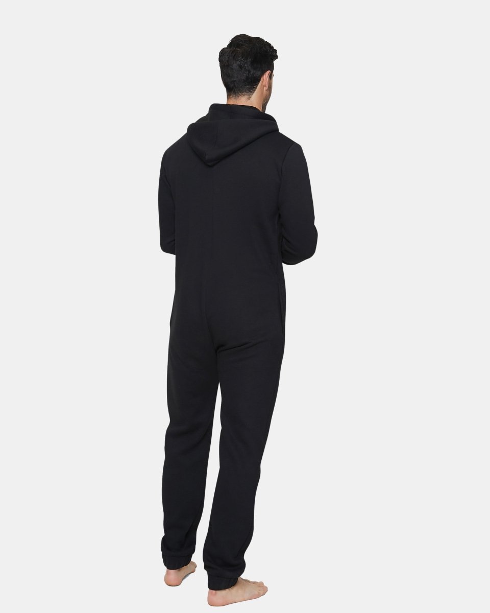 Black Men's Plain Contrast Sleeve Onesie
