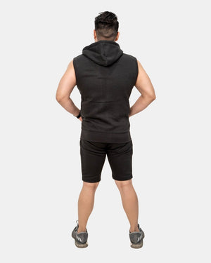 Black Mens S - Less Short Tracksuit Set