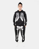 Black Mens Skeleton Printed Tracksuit