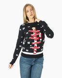Black Pub Novelty Womens Xmas Jumper
