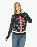 Black Pub Novelty Womens Xmas Jumper
