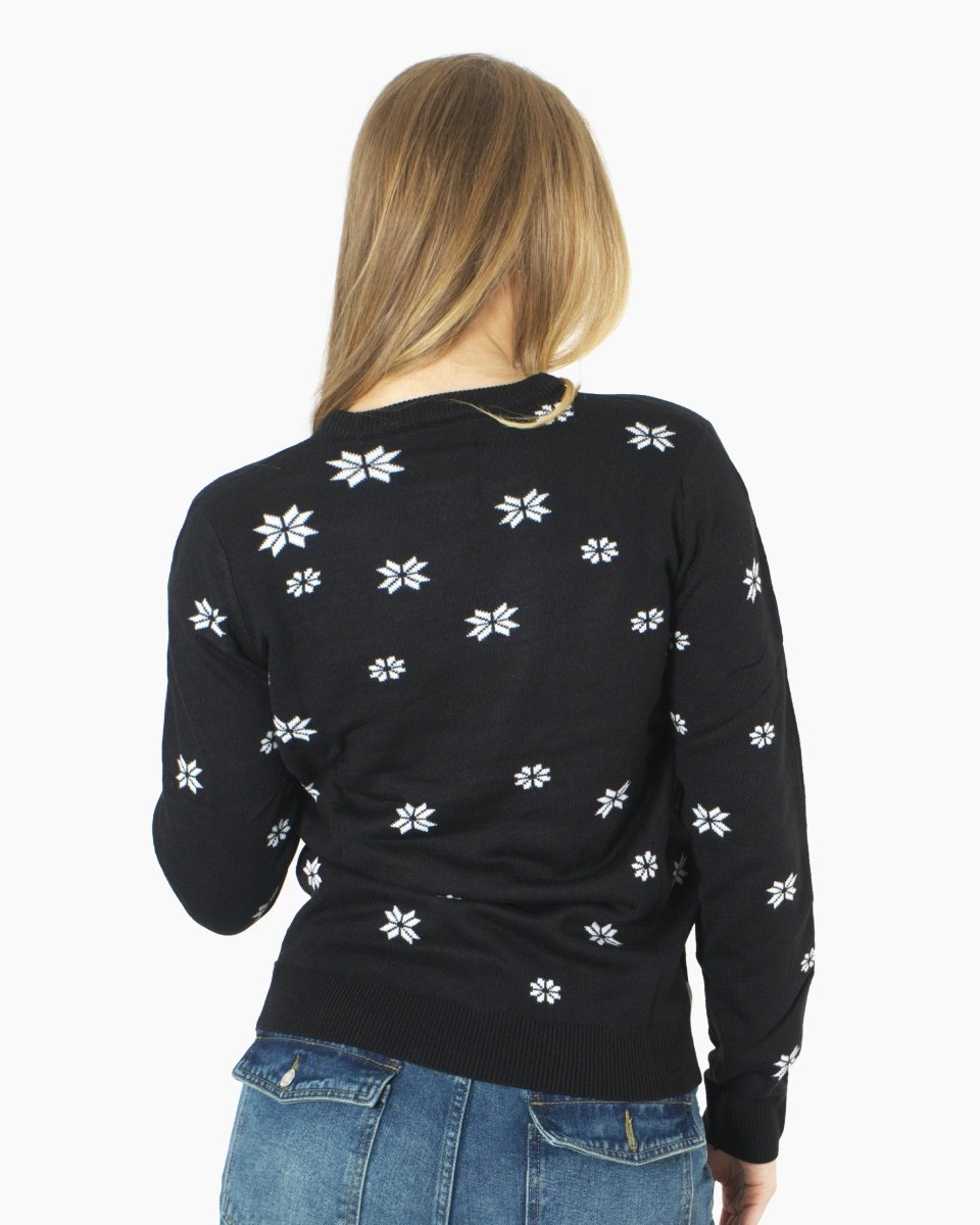 Black Pub Novelty Womens Xmas Jumper