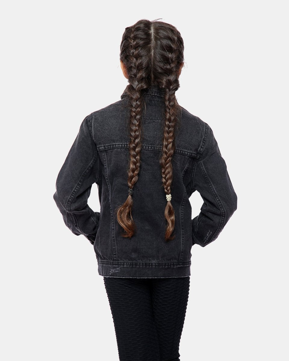 Black Ribbed Vintage Denim Jacket