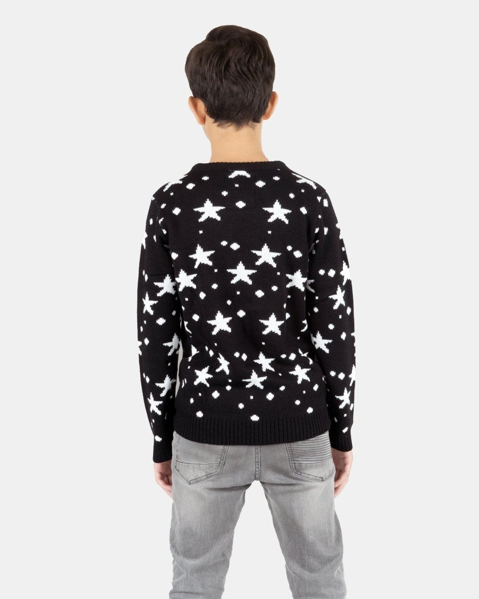 Black Roarsome Kids Christmas T - Rex Jumper