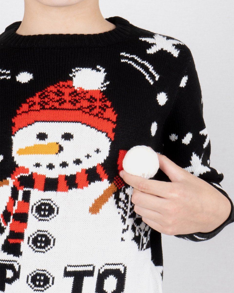 Black Santa Fairisle Kids Christmas Jumper