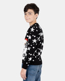 Black Santa Fairisle Kids Christmas Jumper