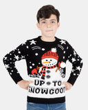 Black Santa Fairisle Kids Christmas Jumper