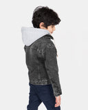 Black Sherpa Fleece Hood Jacket