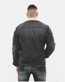 Black Sherpa Lined Denim Jacket