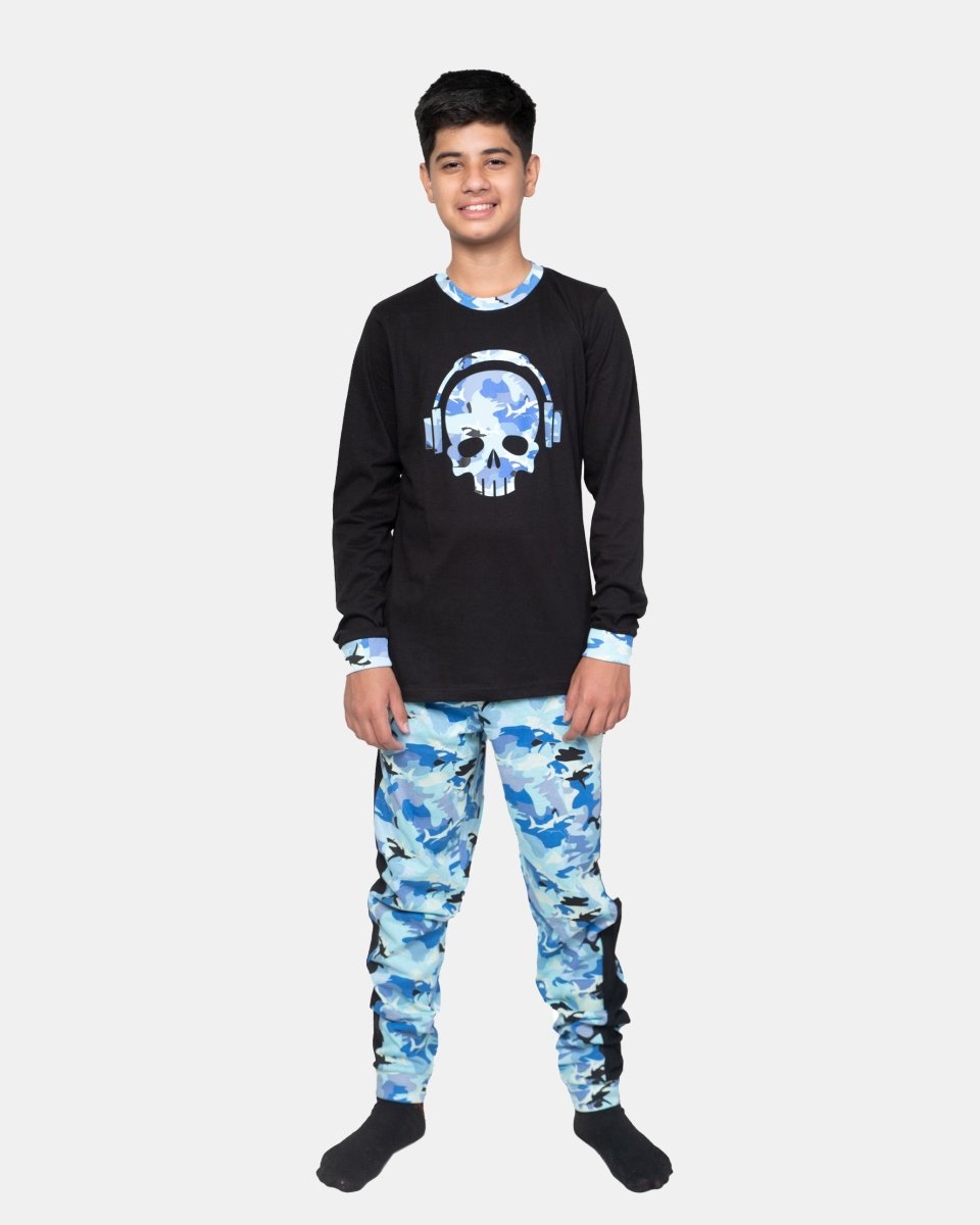 Black Skull Gaming Print Pyjamas