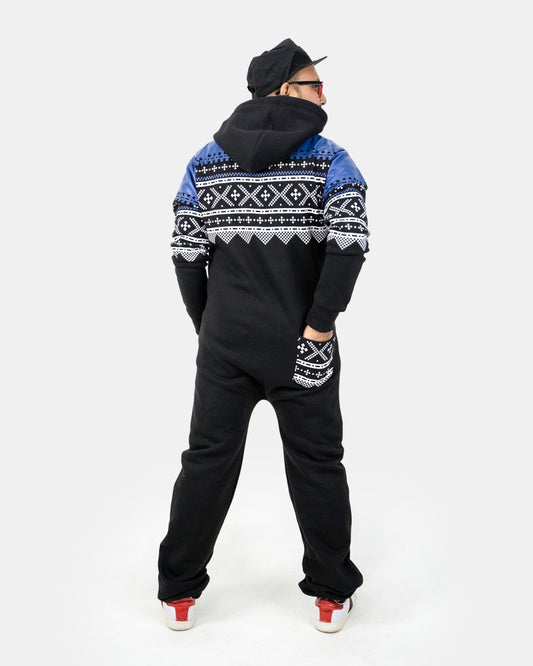 Black Stylish Aztec Mens Onesie