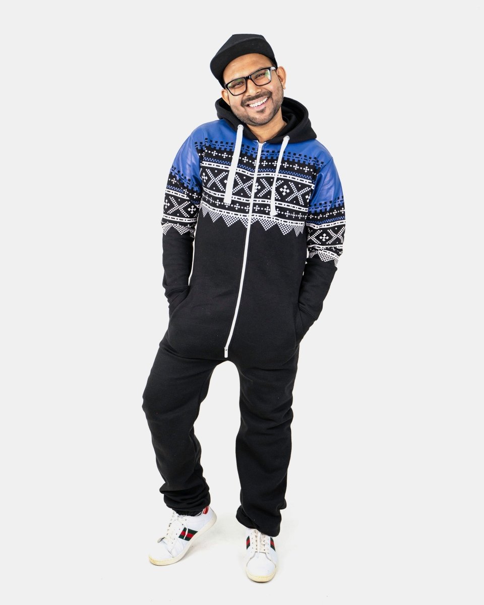 Black Stylish Aztec Mens Onesie