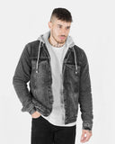 Black Trucker Denim Long Sleeve Jacket