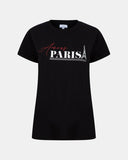 Black Womens Paris Printed T-Shirt