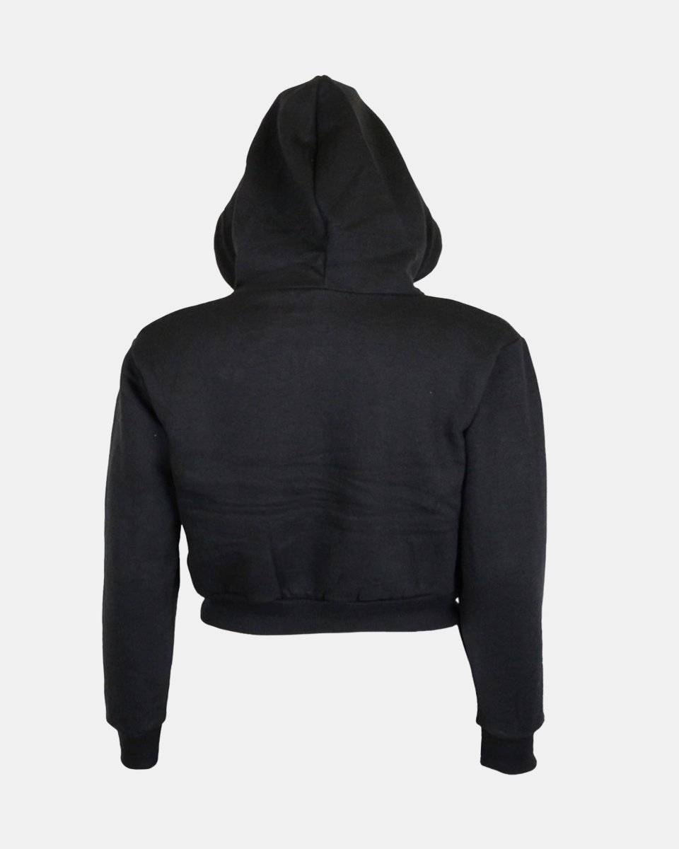 Black Women's Plain Long - Sleeve Hoodie