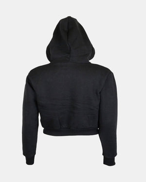 Black Women's Plain Long - Sleeve Hoodie