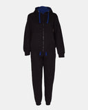 Black/Blue Contrast Fleece Tracksuit