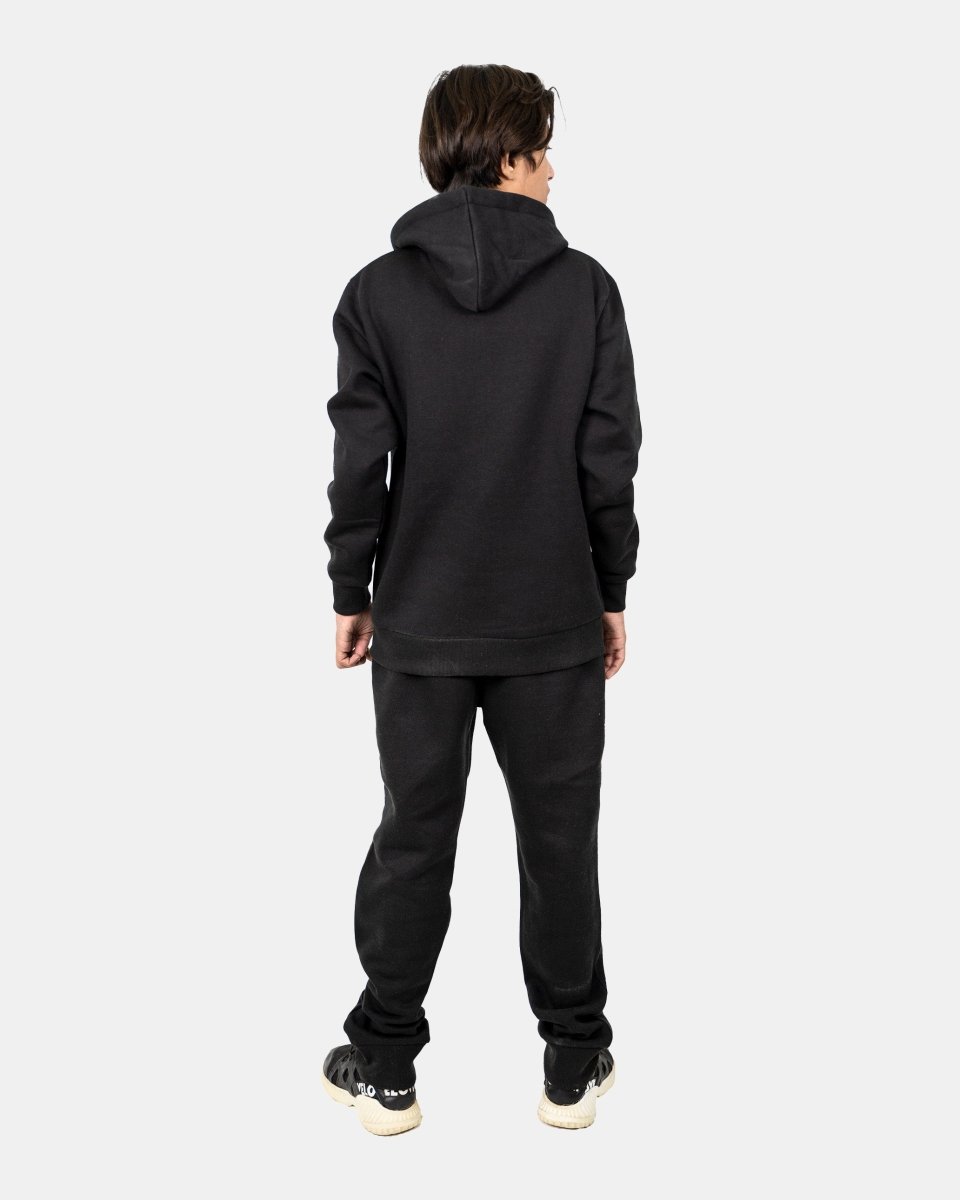 Black/Blue Contrast Fleece Tracksuit
