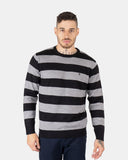 Black/Grey Crew Neck Long Sleeve Jumper