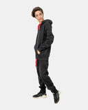 Black/Red Contrast Fleece Tracksuit