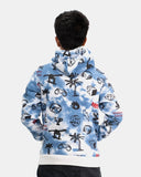Blue Boys Tie Dye Gaming pullover Hoodie