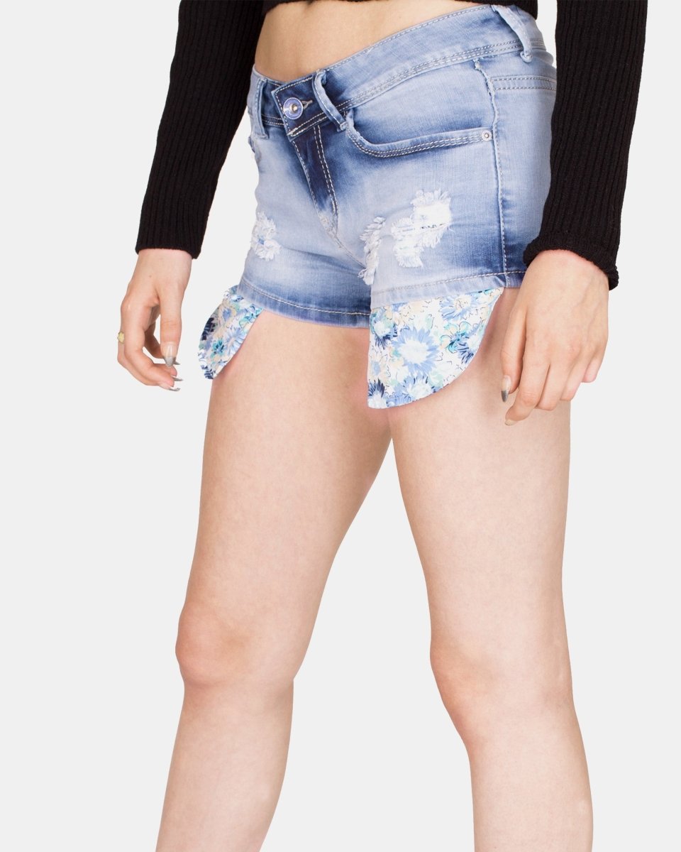 Blue E221 Raw Edges Jeans Short