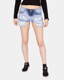 Blue E221 Raw Edges Jeans Short