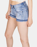 Blue E449 Raw Edges Jeans Short