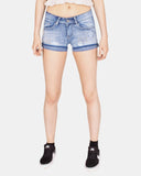 Blue E449 Raw Edges Jeans Short