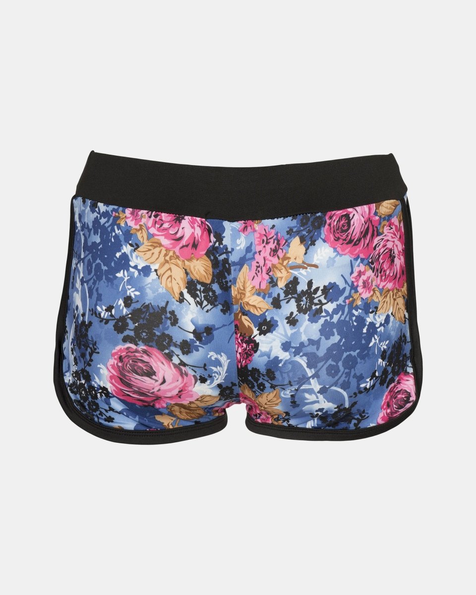 Blue Floral Print Casual Shorts