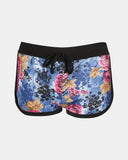 Blue Floral Print Casual Shorts