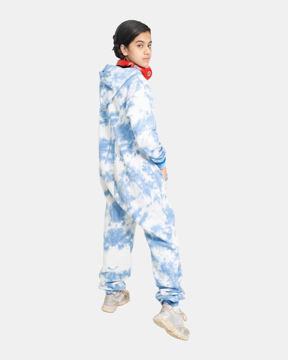 Blue Kids Fleece Tie - Dye Onesie