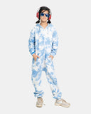 Blue Kids Fleece Tie - Dye Onesie