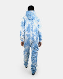 Blue Men's Fleece Tie - Dye Onesie