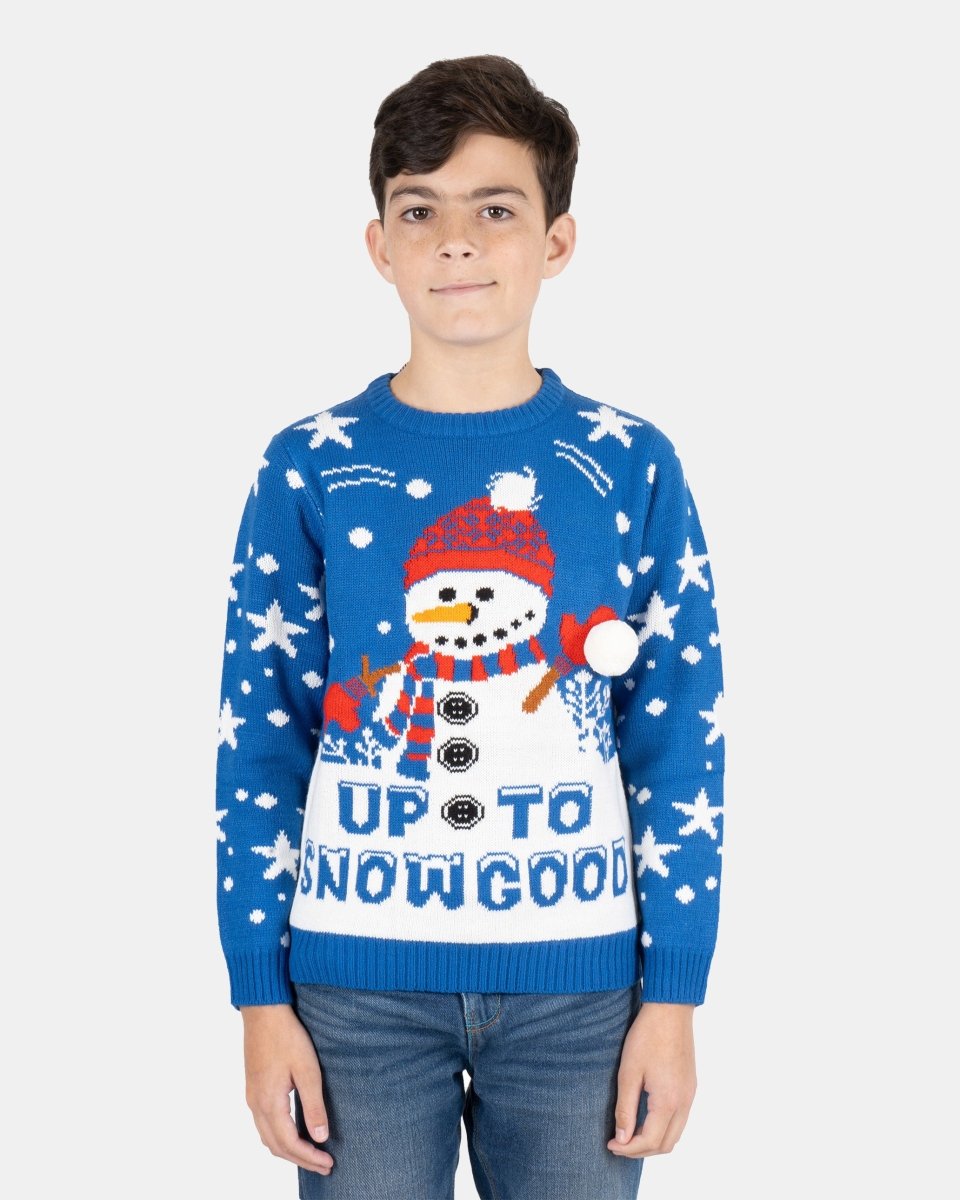 Blue Santa Fairisle Kids Christmas Jumpers