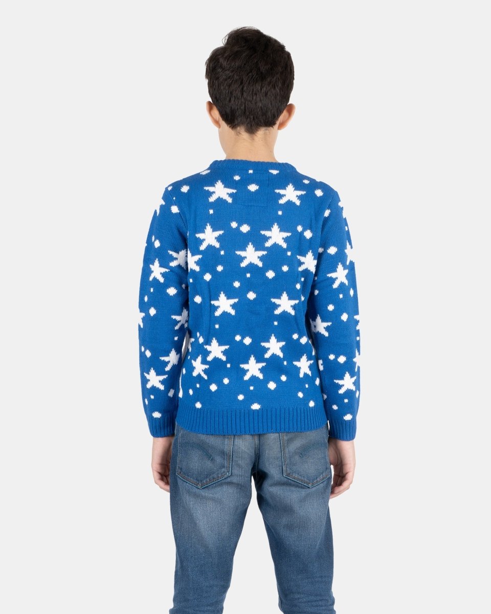 Blue Santa Fairisle Kids Christmas Jumpers