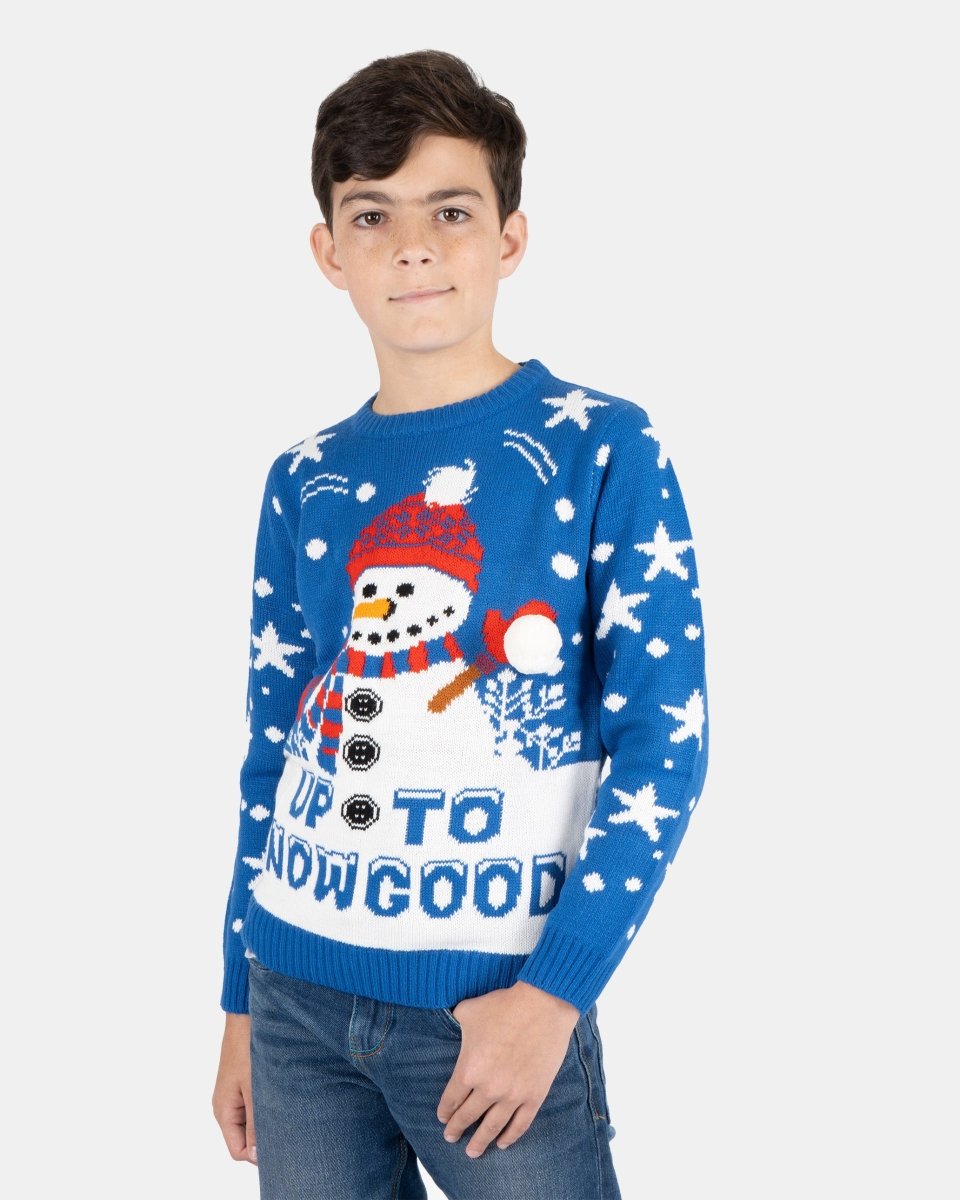 Blue Santa Fairisle Kids Christmas Jumpers