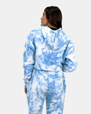 Blue Tie - Dye Long - Sleeve Hoodie