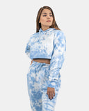 Blue Tie - Dye Long - Sleeve Hoodie