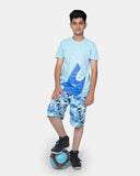 Boys Baby Blue Shark Print T-Shirt