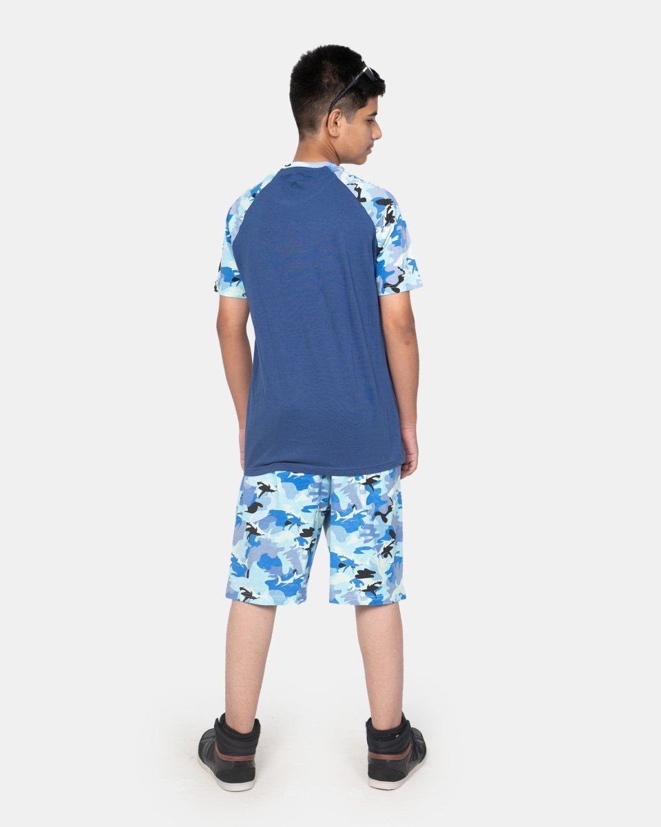 Boys Navy Shark Print T-Shirt
