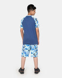 Boys Navy Shark Print T-Shirt