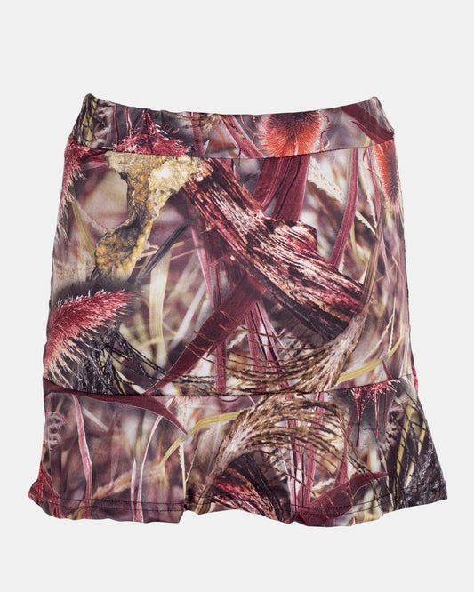 Brown Girls High Waist Floral Mini Skirt