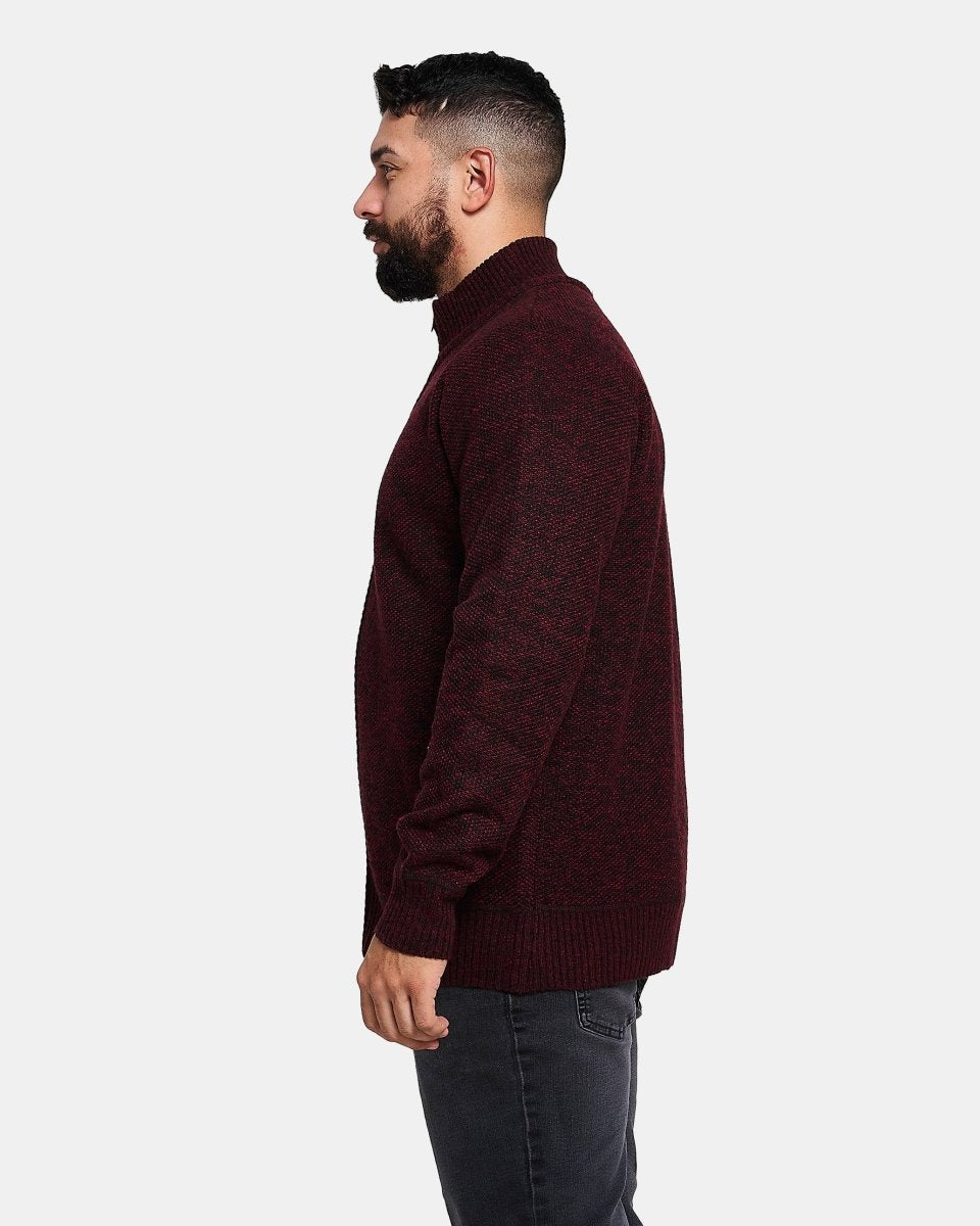 Burgundy Cardigan Full Zip Up Jumper