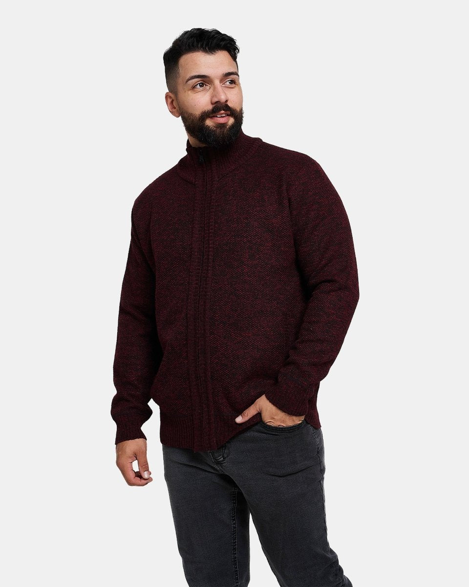 Burgundy Cardigan Full Zip Up Jumper