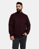 Burgundy Cardigan Full Zip Up Jumper